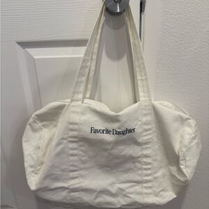 Favorite Daughter White Canvas Tote Bag